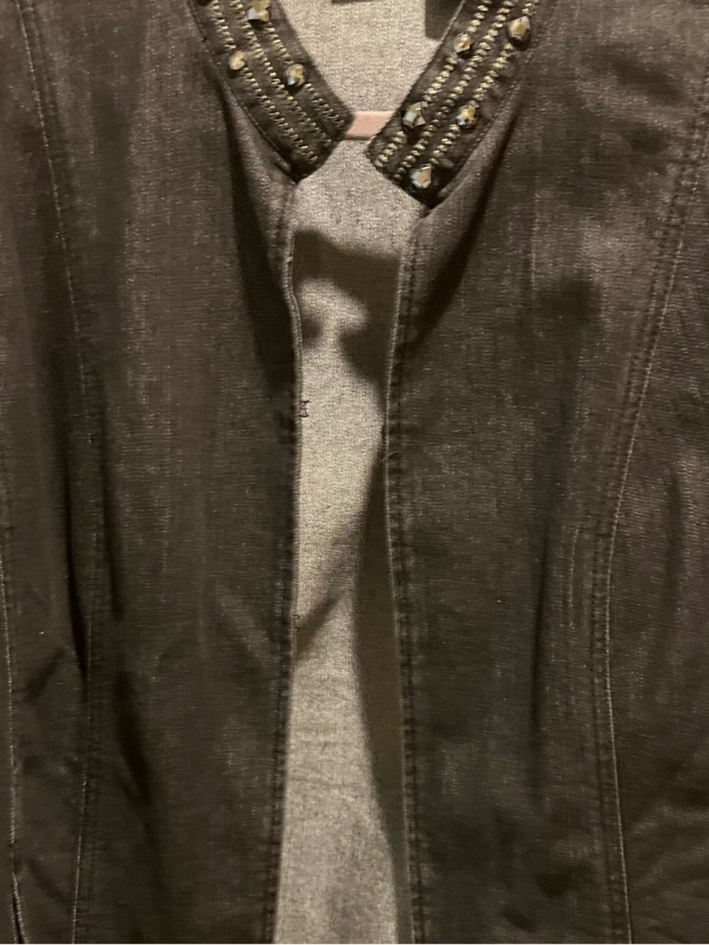 02. WOMENS CHICO’S 3/XL DETAIL DENIM JACKET - Picture 4 of 6